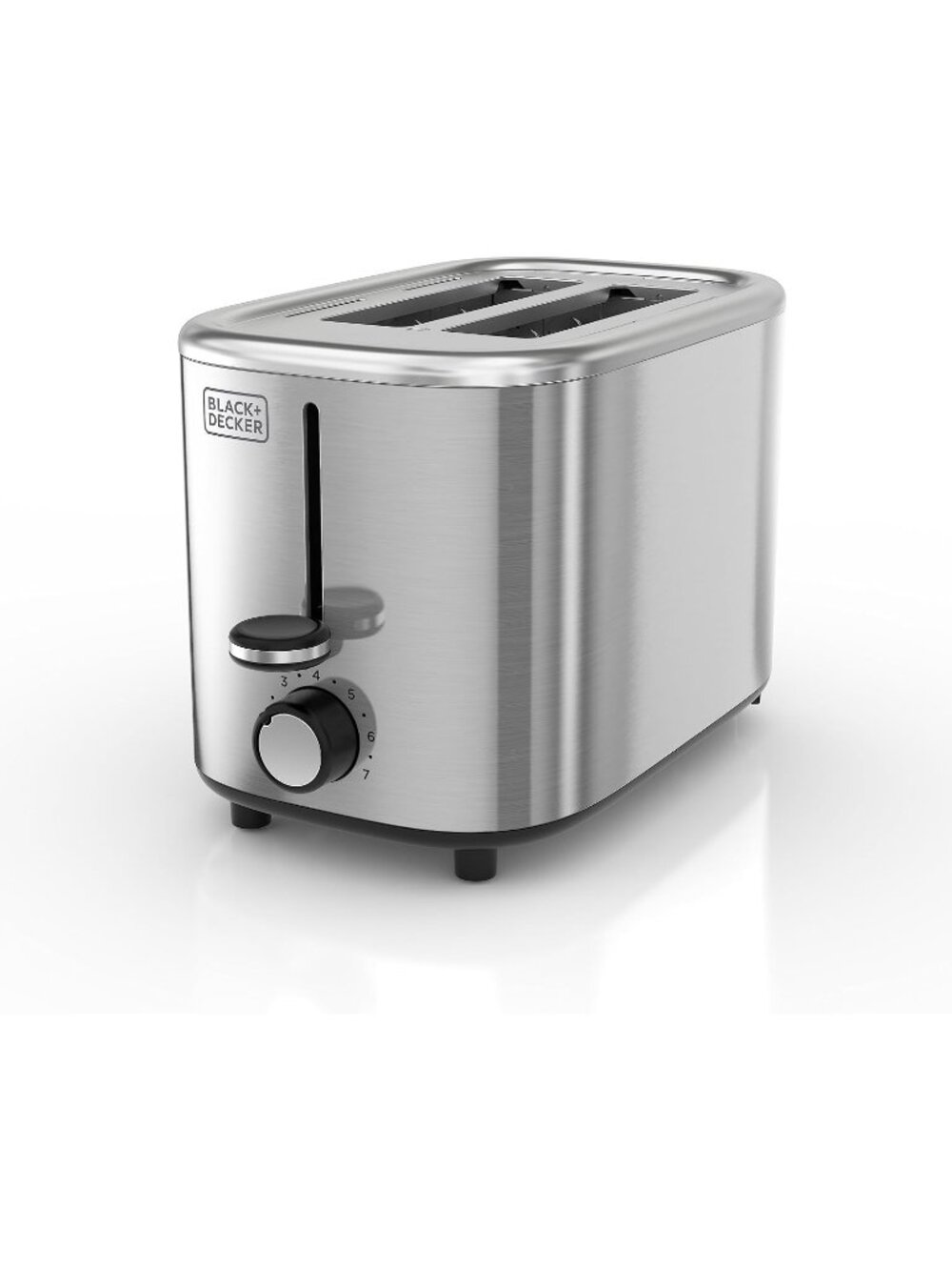 Silver+DECKER 2-Slice Toaster Extra-Wide Slots 6 Shade Settings, Compact Design